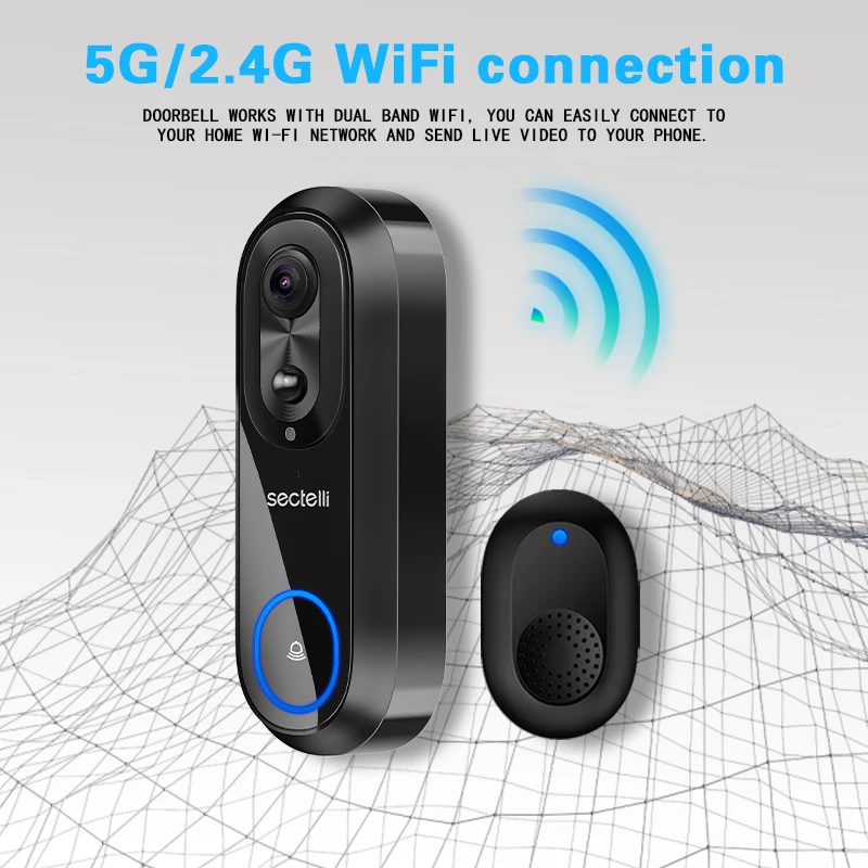 IP65 กันน้ํา 5G 2.4G WiFi Video Doorbell 1080P Tuya สมาร์ทหน้าแรกไร้สาย Intercom กล้องประตู Bell สําหรับความปลอดภัยป้องกัน