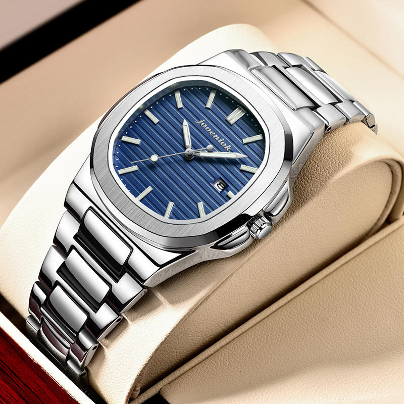 JOOENIOK Luxury Watch Business Waterproof Male Clock Luminous Date Stainless Steel Square Quartz Men Watch reloj hombre 2025 New