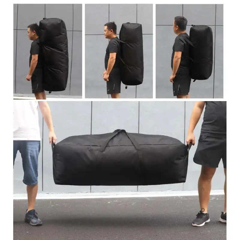 กระเป๋ากีฬากันน้ำสำหรับผู้ชาย, tas GYM กระเป๋าสะพายไหล่ผู้ชายกลางแจ้งความจุขนาดใหญ่100L 150L สำหรับสุดสัปดาห์ฟิตเนส X411D สีดำ