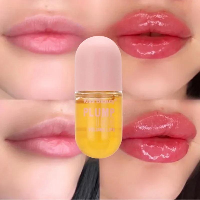 O óleo plumper labial acalma instantaneamente os lábios aumentando a elasticidade labial hidrata e brilho de longa duração saturação maquiagem cuidados com os lábios