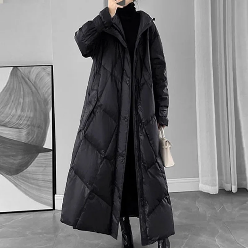 2024ฤดูหนาวPuffer Coatสตรียาวลงผ้าฝ้ายเสื้อเกาหลีHodoedผ้าฝ้ายเบาะเสื้อแจ็คเก็ตสตรีหญิงสบายๆเสื้อกันหนาว