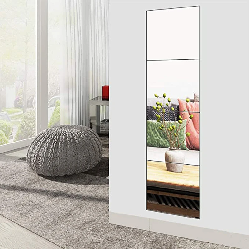 4 3D Tự Dán Gương Dán Linh Hoạt Làm Dày Tự Làm Nghệ Thuật Gương Acrylic Dán Tường Trang Trí Cho Tủ Quần Áo Cửa Phòng Tắm nhà