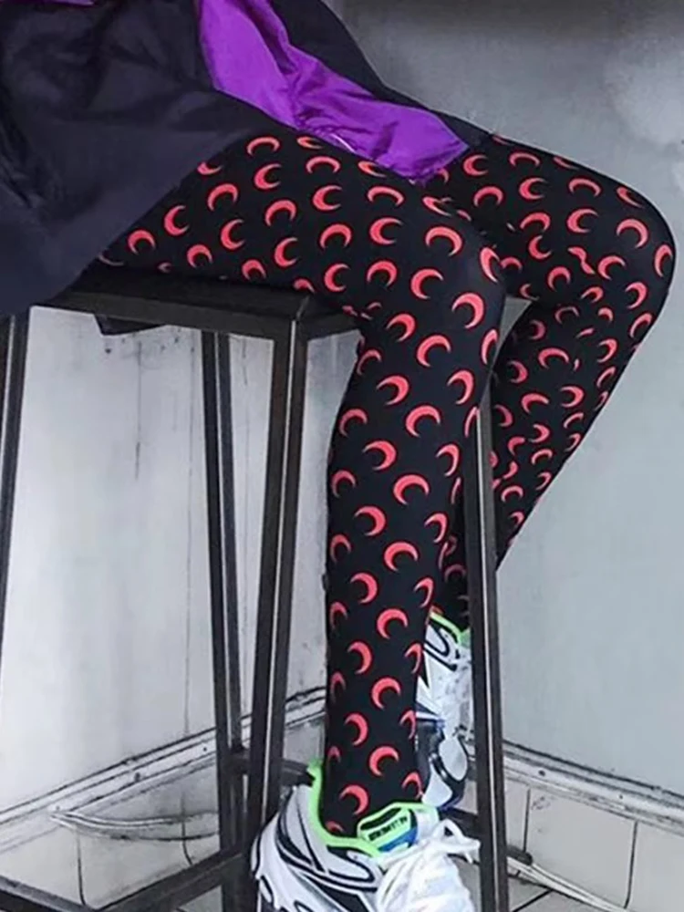 Новые летние повседневные бесшовные плотные тонкие женские леггинсы с высокой талией, корейский модный женский эластичный комбинезон с принтом