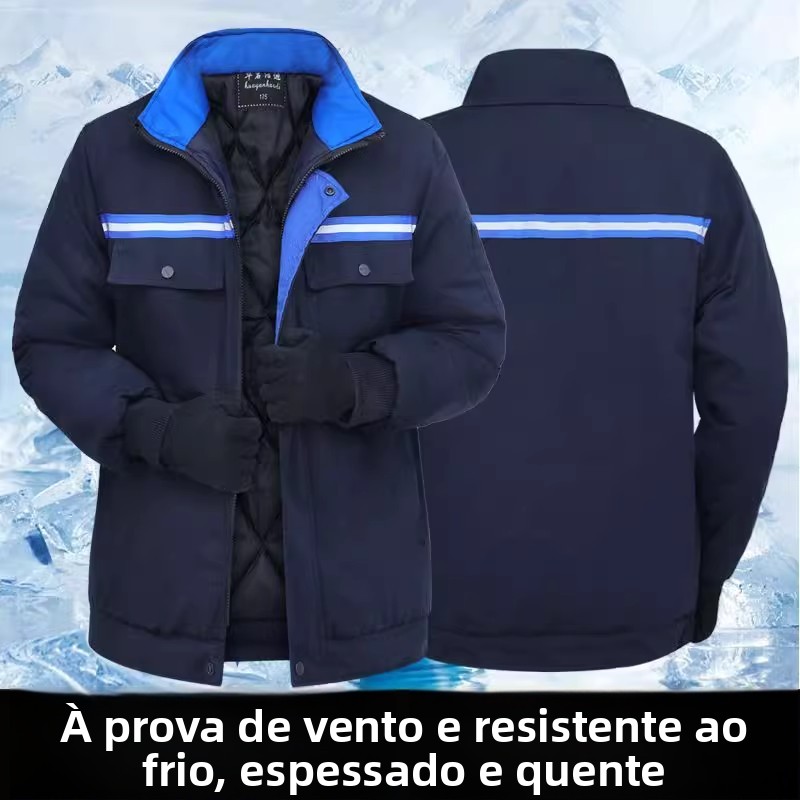 Jaqueta de Aodão Acolchoada para o Inverno 2023, Resistente à Sujeira e ao Uso, Roupas de Trabalho Protetoras para Homens