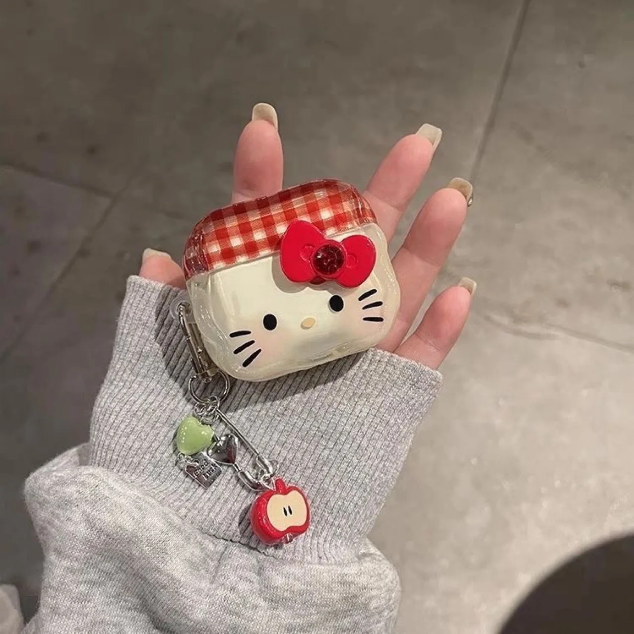 Funda de auriculares de Hello Kitty de dibujos animados para Apple Airpods 4 3 Pro 2 1 funda protectora de auriculares inalámbricos con Bluetooth con llavero de Apple