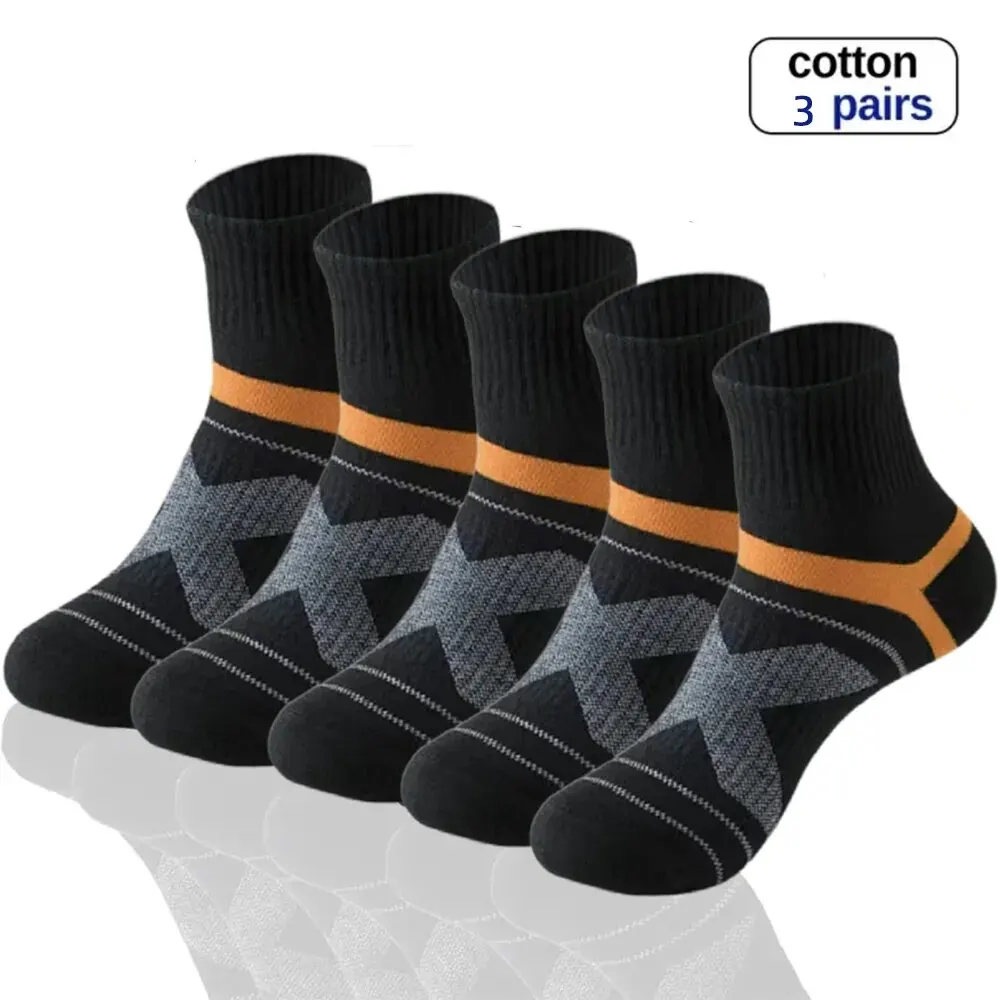 3/5/6 pares de calcetines de algodón para deportes al aire libre, calcetines de baloncesto para correr de algodón absorbentes del sudor y resistentes a los olores, calcetines de moda