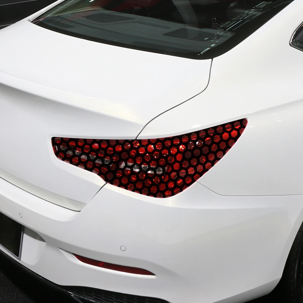 Pegatina de luz trasera de coche, calcomanías de vinilo de estilo creativo de panal, película de envoltura de faro hueco, accesorios de decoración, 48x30cm