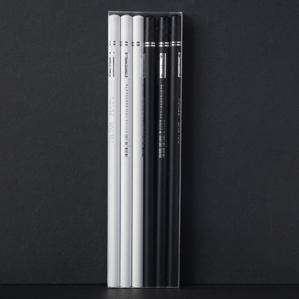 6 個黒白カラー鉛筆永久色描画鉛筆油性木製色鉛筆アーティストや初心者アート