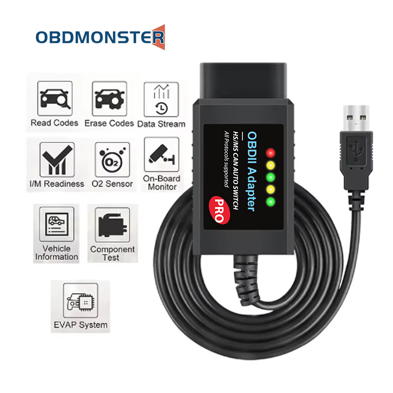 FORScan Pro ELM327 V1.5 Voor Ford Codering Auto Diagnostic Tool HS/MS KAN Auto Schakelaar USB OBD2 Scanner Adapter