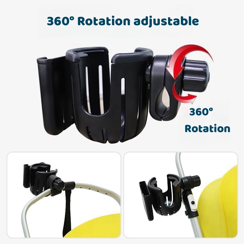 2 in 1 portabicchieri per passeggino per bicicletta moto Scooter materiale ABS rotazione a 360 ° supporto per telefono regolabile supporto per caffè