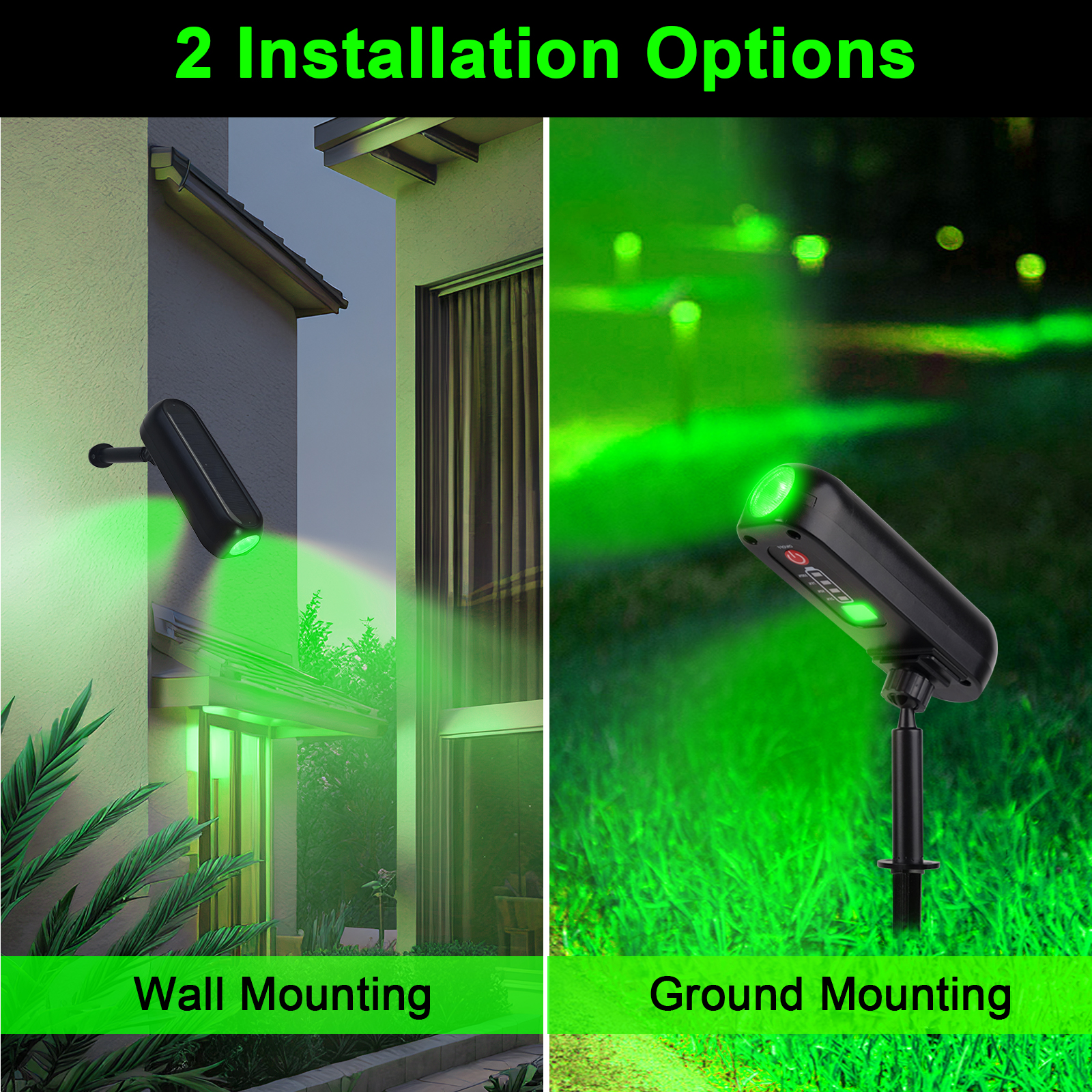 4PCS Solar LED Licht Outdoor Solar Wand Licht IP65 Grün Garten Licht Solar Strahler Solar Uplights für Bäume Pathway Yard