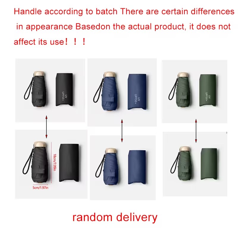 Mini paraguas de bolsillo para lluvia, sombrilla plegable de vinilo con protección ultravioleta UV, parasol de bolsillo, cápsula