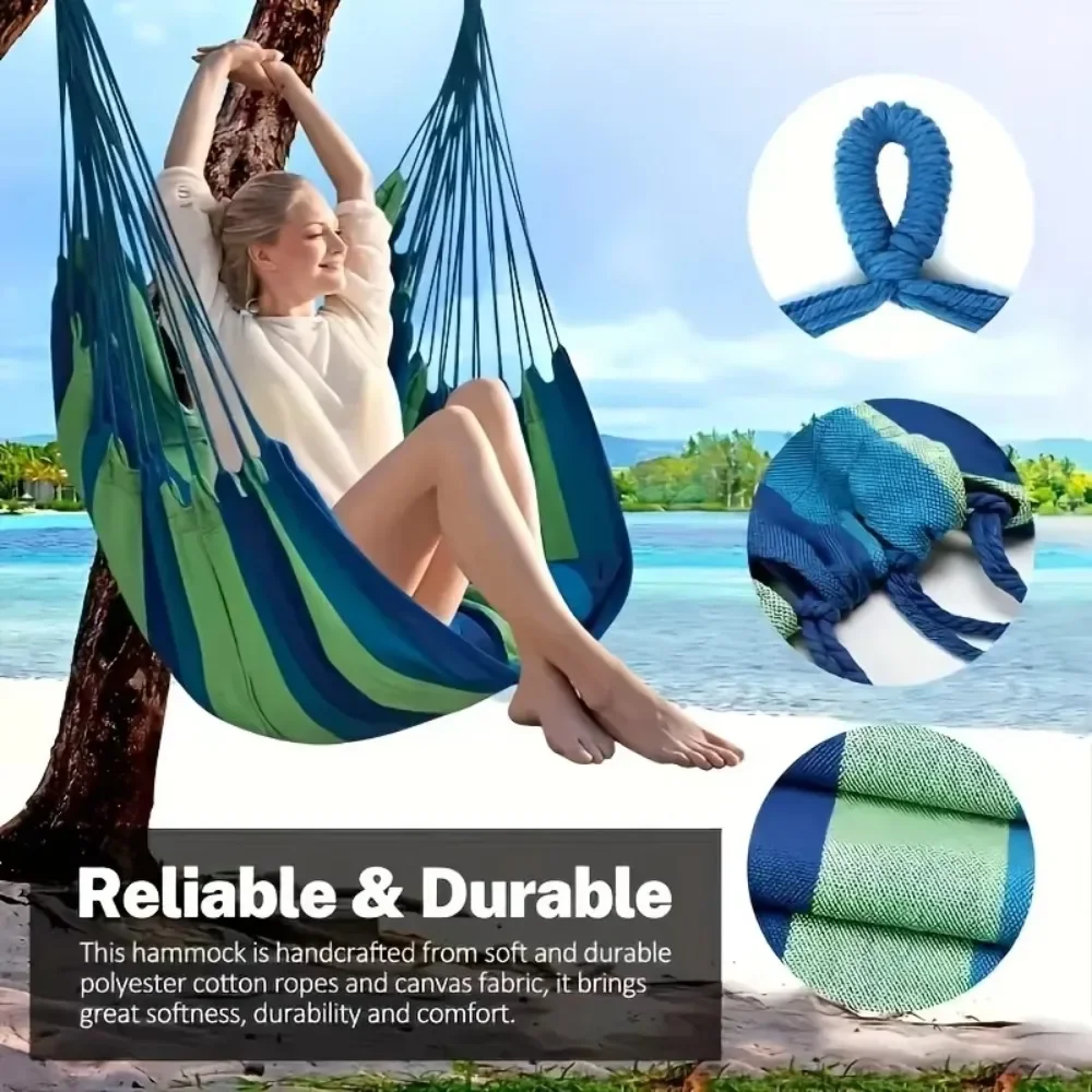 เก้าอี้เปลญวนกลางแจ้งCamping Hammockเก้าอี้แบบพกพาลายเก้าอี้แขวนเชือกSwingสําหรับในร่มHammock Swingแขวนเก้าอี้