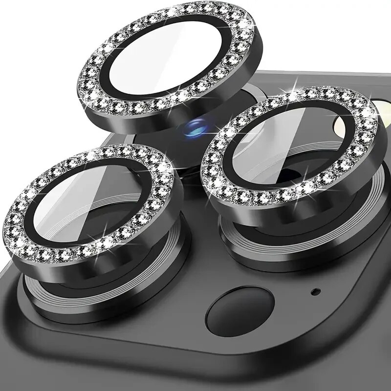 Diamond Metal Glass Camera Lens Protector for IPhone 15 Pro/15 Pro Max IPhone Camera Protector 3PCS/Set Lens Protection Glass