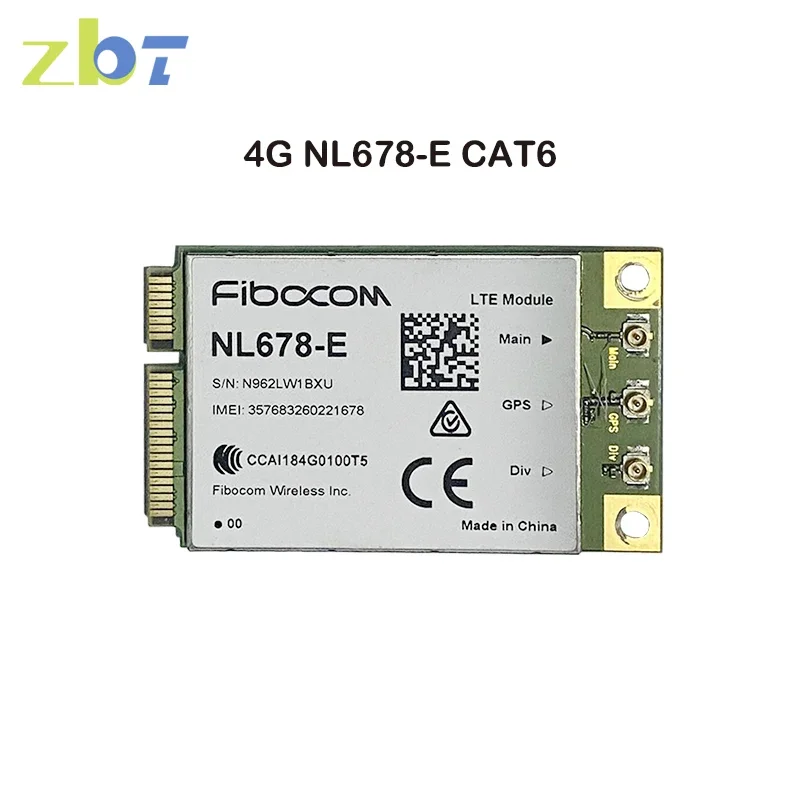 Оригинальный использованный модем 4G CAT6 NL678-E LTE Mini PCIe 3G 4G Fibocom Module Поддержка Openwrt для маршрутизатора Wi-Fi Работает в RU Европейской Азии