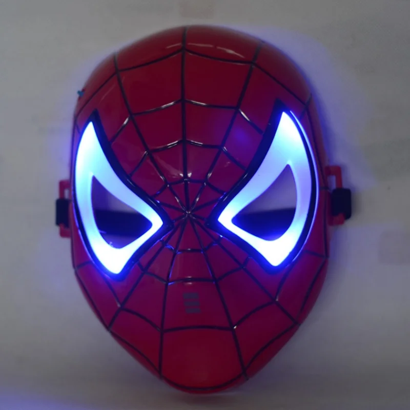 Spider-Man Spiderman Cosplay Maschera LED Iron Man Hulk Maschera Capitan America Costume Supereroe Cosplay Halloween Cosplay Party Prop