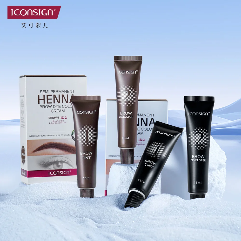 Eyelash Eyebrow Tint Permanent Dye Kit Waterproof Lasting Fast Tint Henna Brow Enhancers Cream Gel Makeup Tool