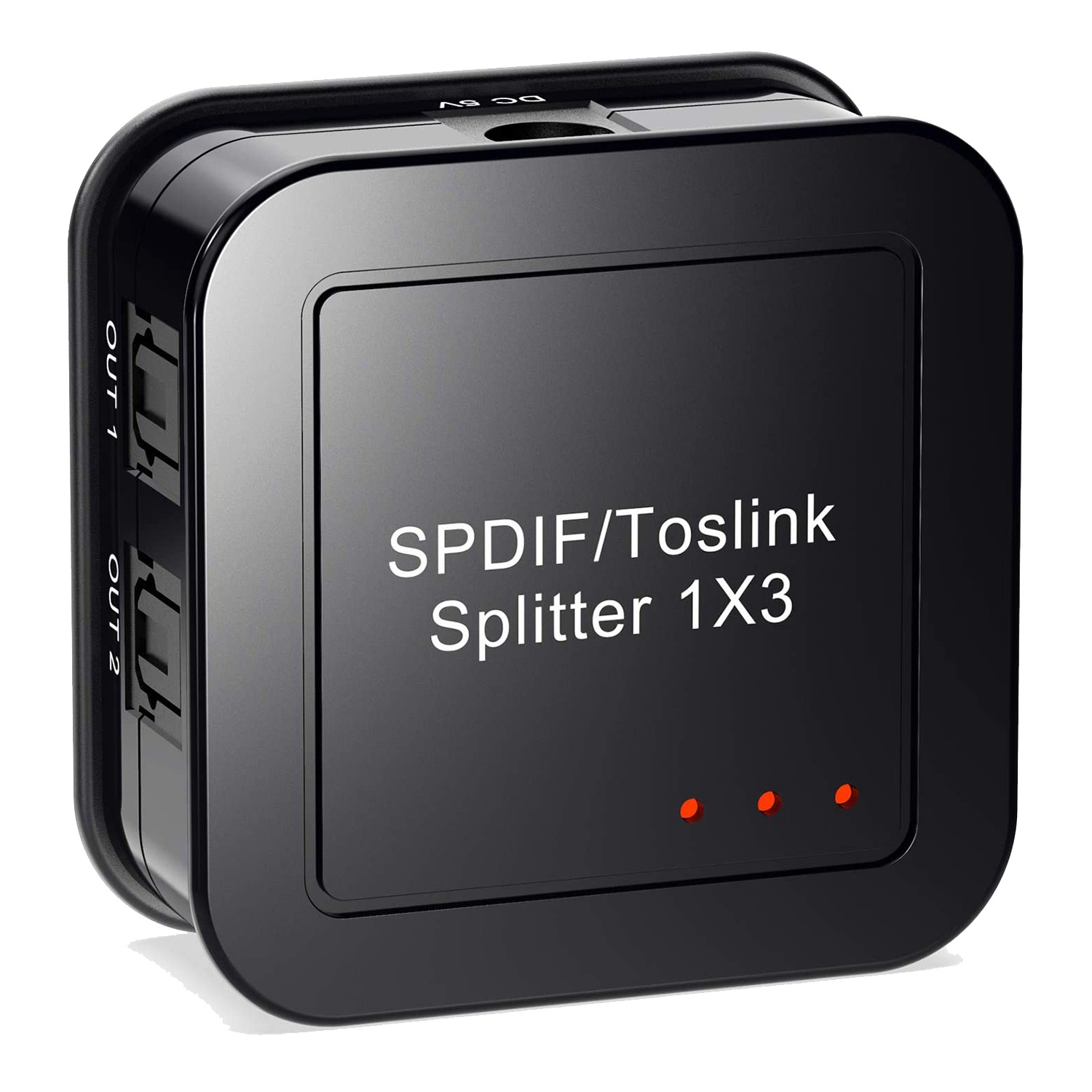 Mais novo divisor de áudio óptico digital 1x3, divisor de áudio de fibra óptica digital spdif toslink, 1 em 3 saídas, para dvd hdtv de raios azuis