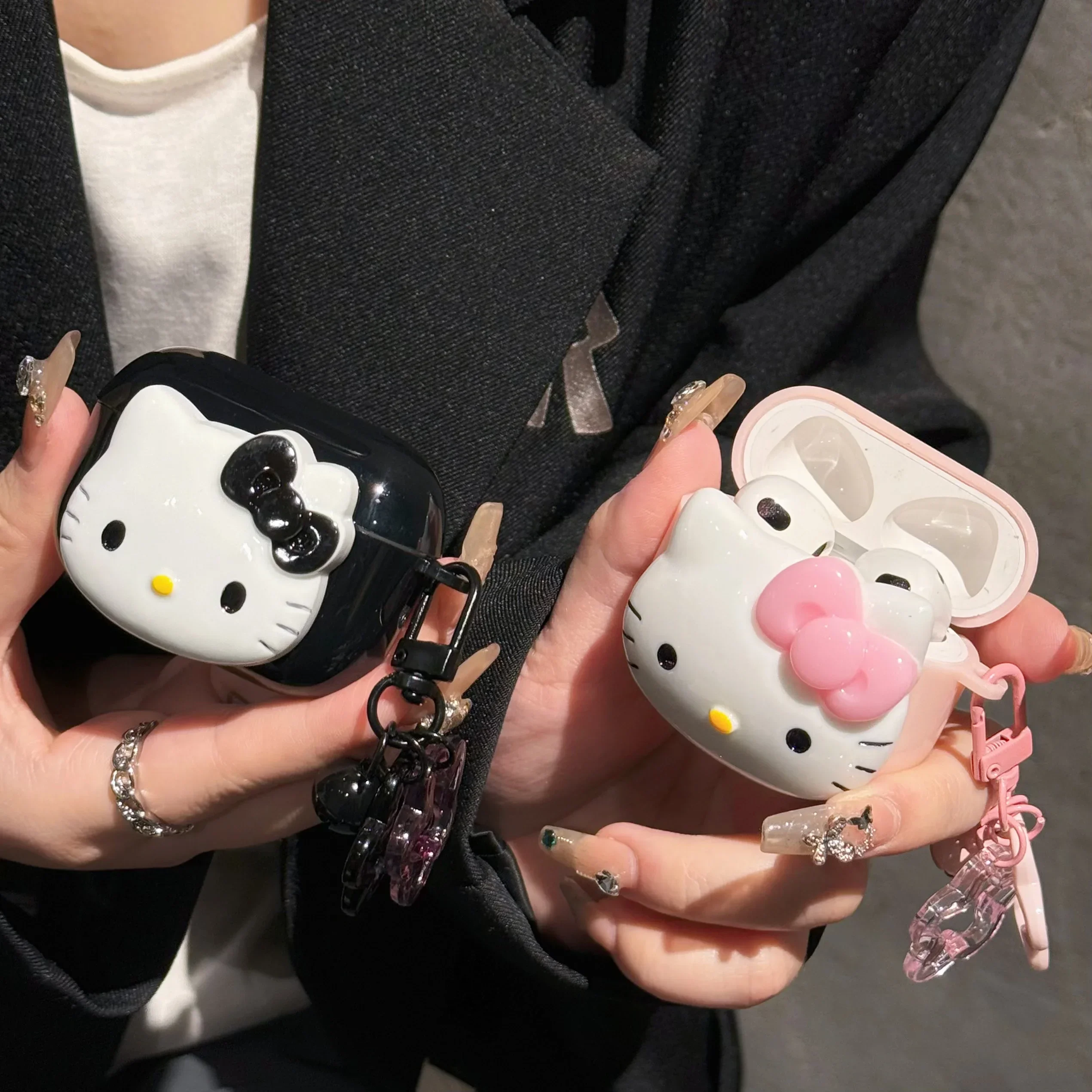 Niedliche Cartoon-Sanrio-Hello-Kitty-Kopfhörer-Schutzhülle für AirPods 1, 2, 3, AirPods 4 Pro und Pro2, bequem zu tragen