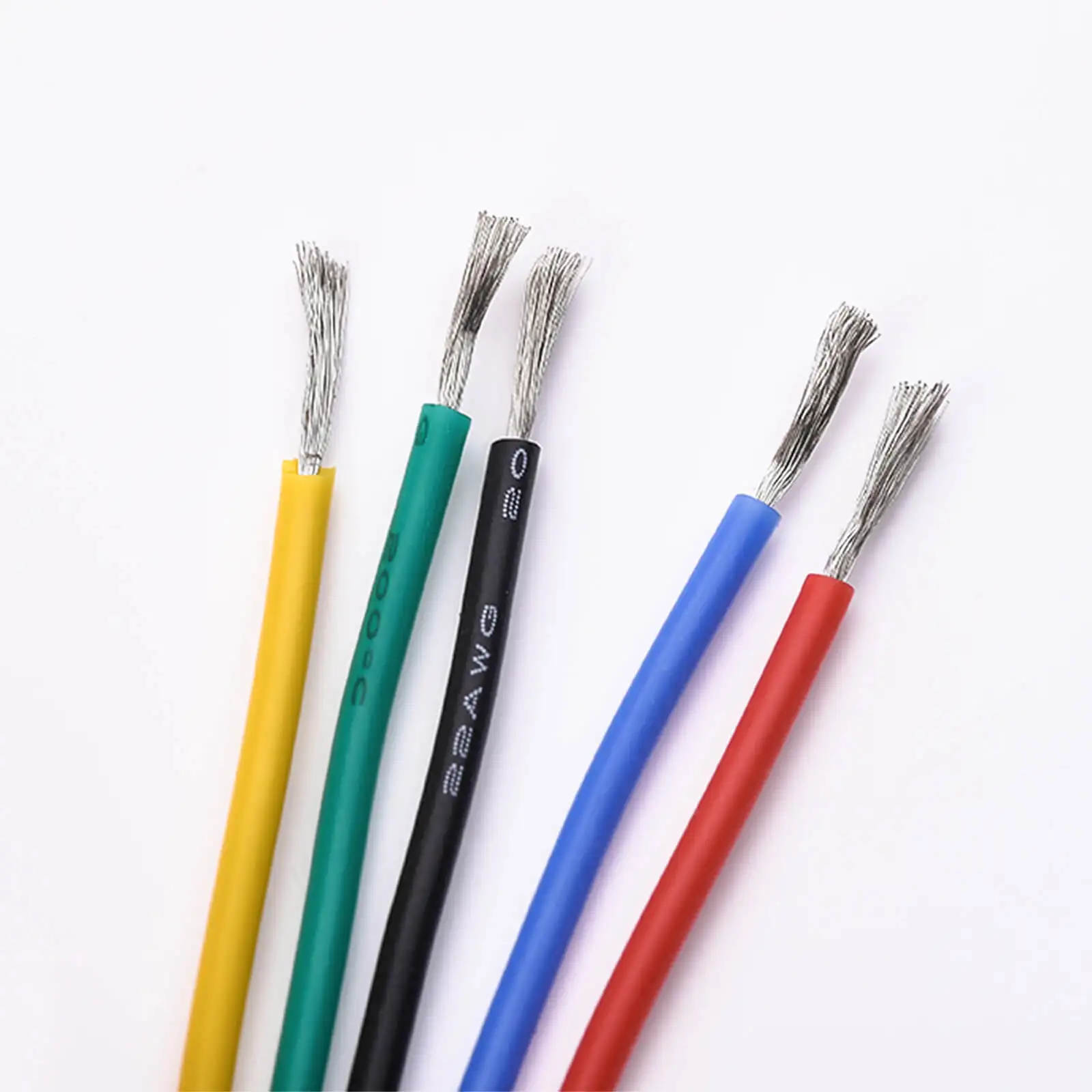 22AWG สายไฟซิลิโคนสาย 22 Gauge Stranded ลวดทองแดงกระป๋อง 5 สี 16.4ft/5 m แต่ละหรือ 32.8ft/10 m แต่ละ