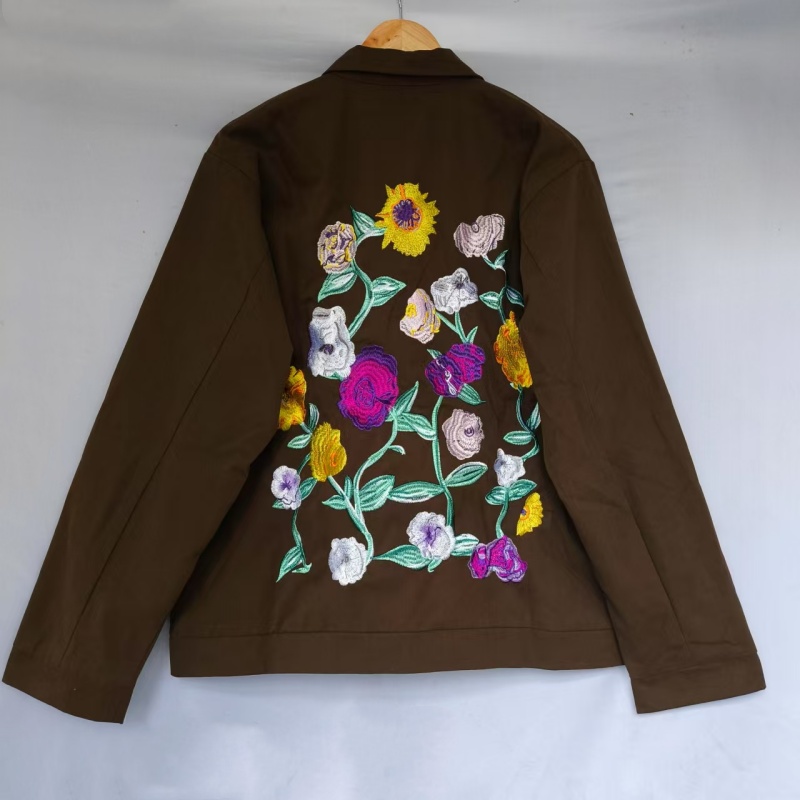 2025 新 TTPD ジャケット TS ボーカルピアノ花刺繍カルマメンズレディーステイラーズカーディガンコットンブラウンテイラーズジャケット