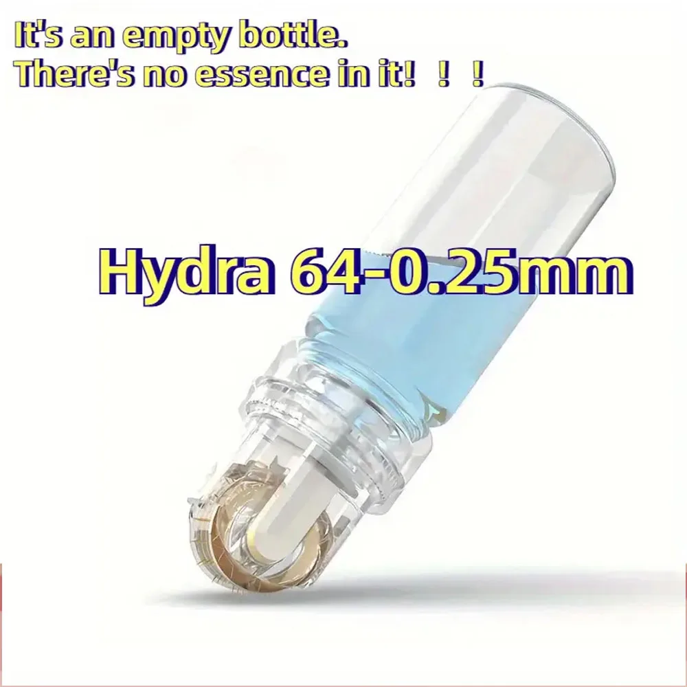 Rodillo de aguja de titanio Hydra, 64 pines, micropuntas, agujas Derma, cuidado de la piel, botella blanqueadora antienvejecimiento, rodillo, suero reutilizable