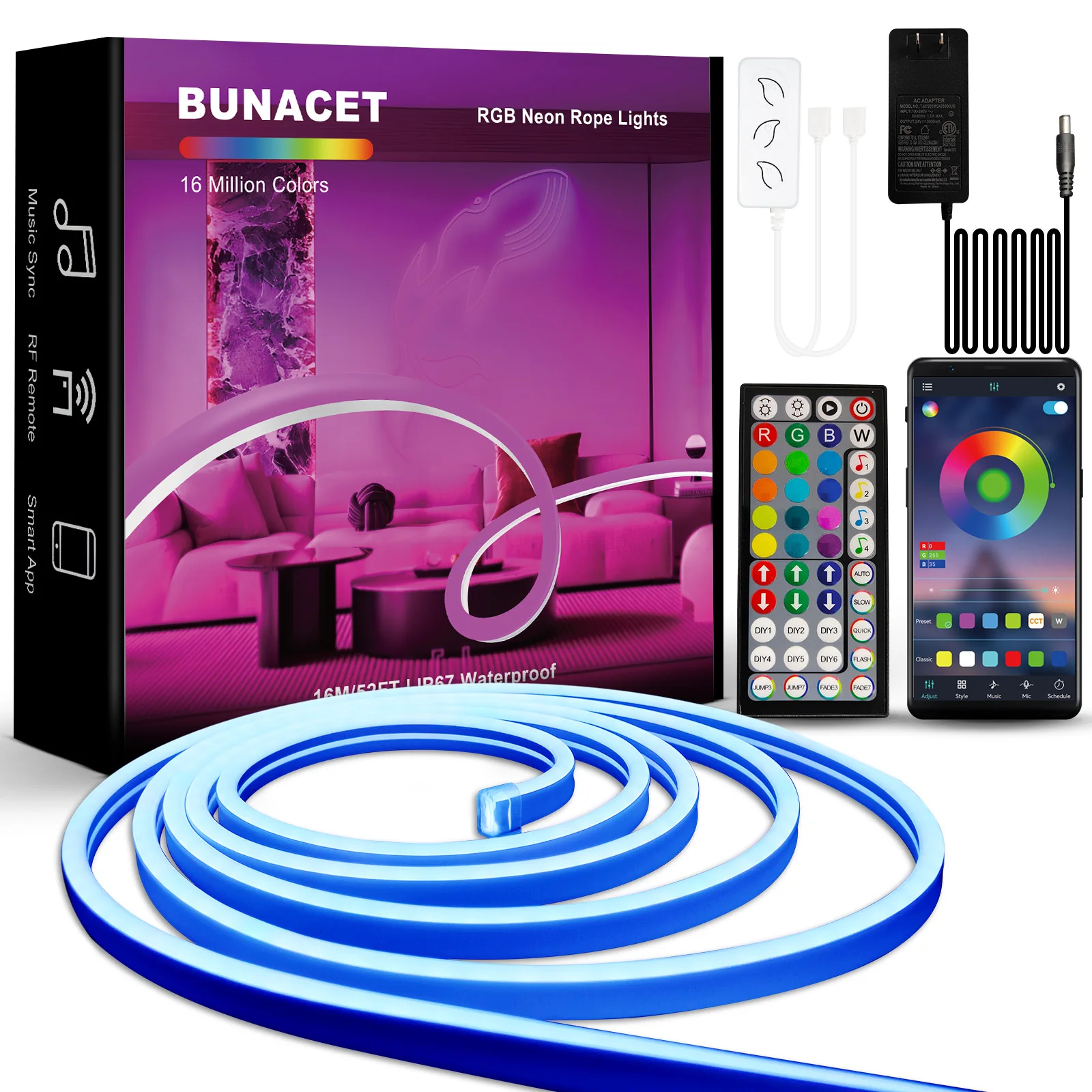 Smart App Strisce LED SMD 5050 RGB APP Telecomando Nastro flessibile Diodo Lampada Nastro TV Retroilluminazione Sala giochi Decorazioni per la casa