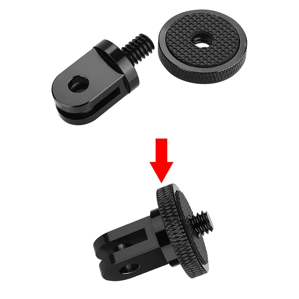 Adaptador de aleación de aluminio, montaje de conversión 1/4 para GoPro Hero 13 12 11 10 9 Insta360 SJCAM AKASO DJI Osmo, accesorios para Cámara de Acción