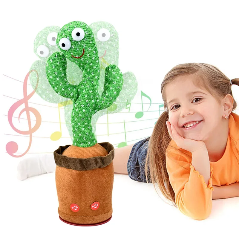 Ein sprechendes Kaktusspielzeug, das aufgeladen werden kann und wiederholt werden. Interaktives sprechendes, sonniges Kaktus-elektronisches Plüschtier, Heimdekoration