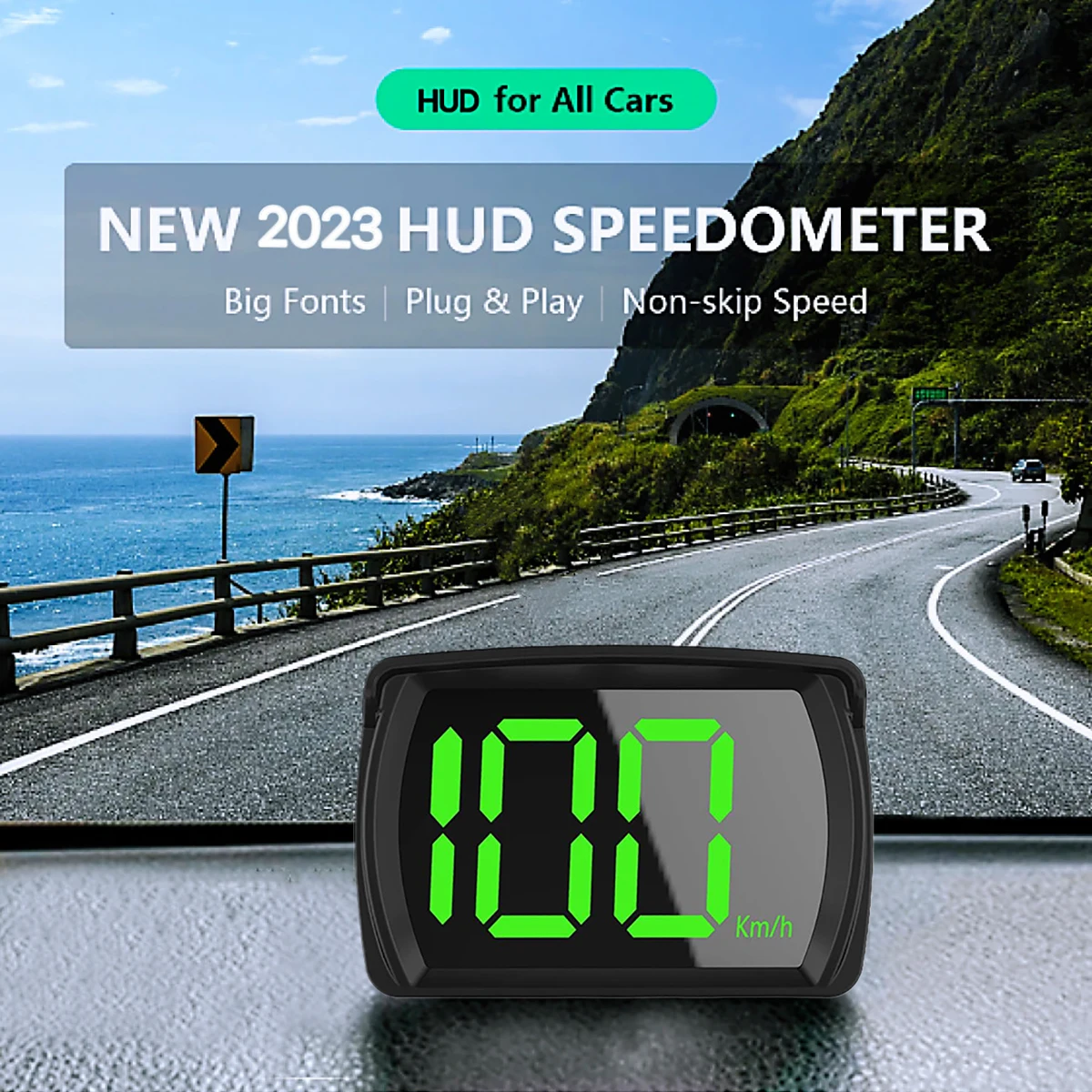 Universele Digitale GPS Snelheidsmeter Dual Chips KMH MPH Herinnering Meter HD LCD Display Plug en Play Groot Lettertype voor Alle Voertuigen PH043