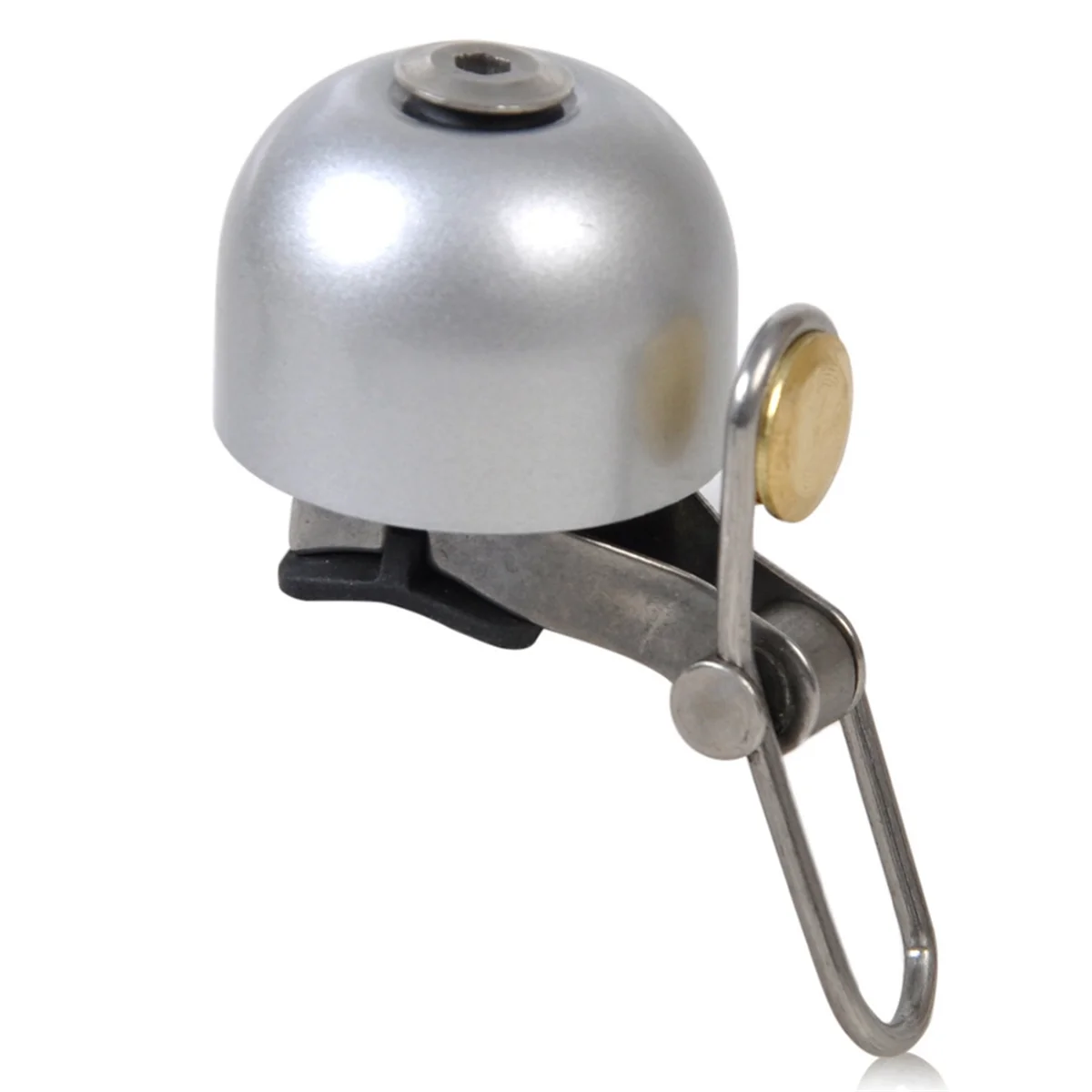 Timbre de bicicleta clásico A71P, adecuado para manillares de bicicleta de montaña y carretera, timbre que hace un sonido fuerte, para adultos, plateado