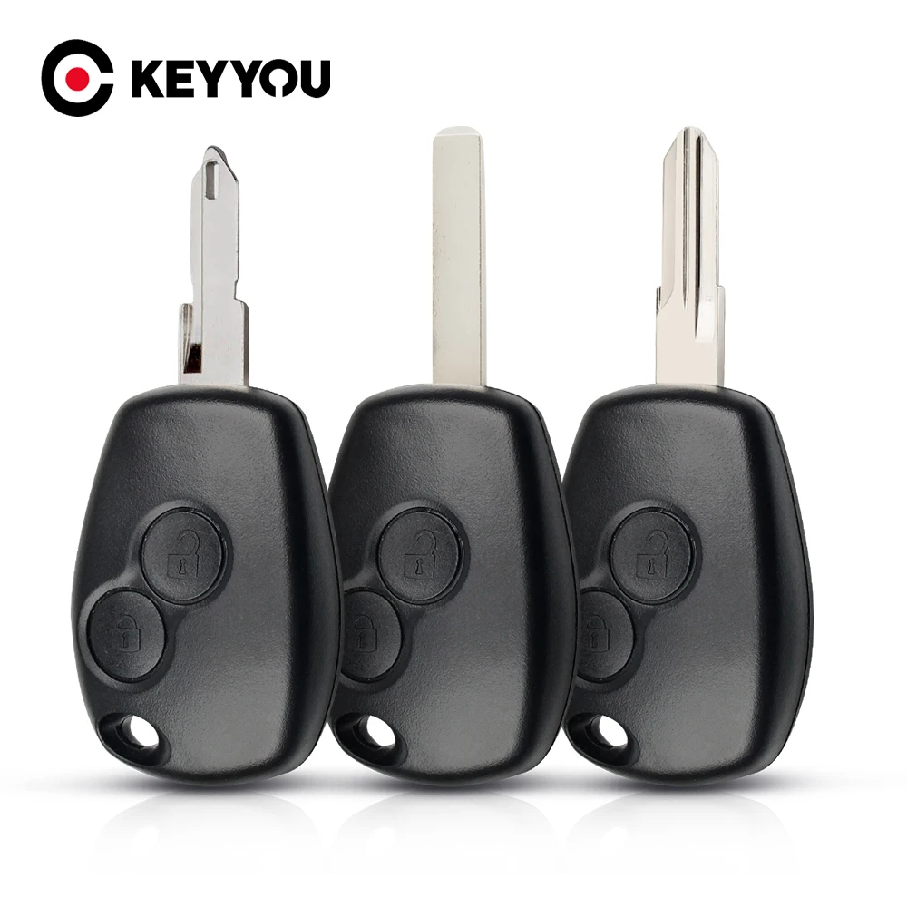 KEYYOU 2 ボタンリモートキーシェルケースカバー Fob ルノーミーガンモーダスクリオモーダスカングーローガンサンデロダスター車の警報ハウジング