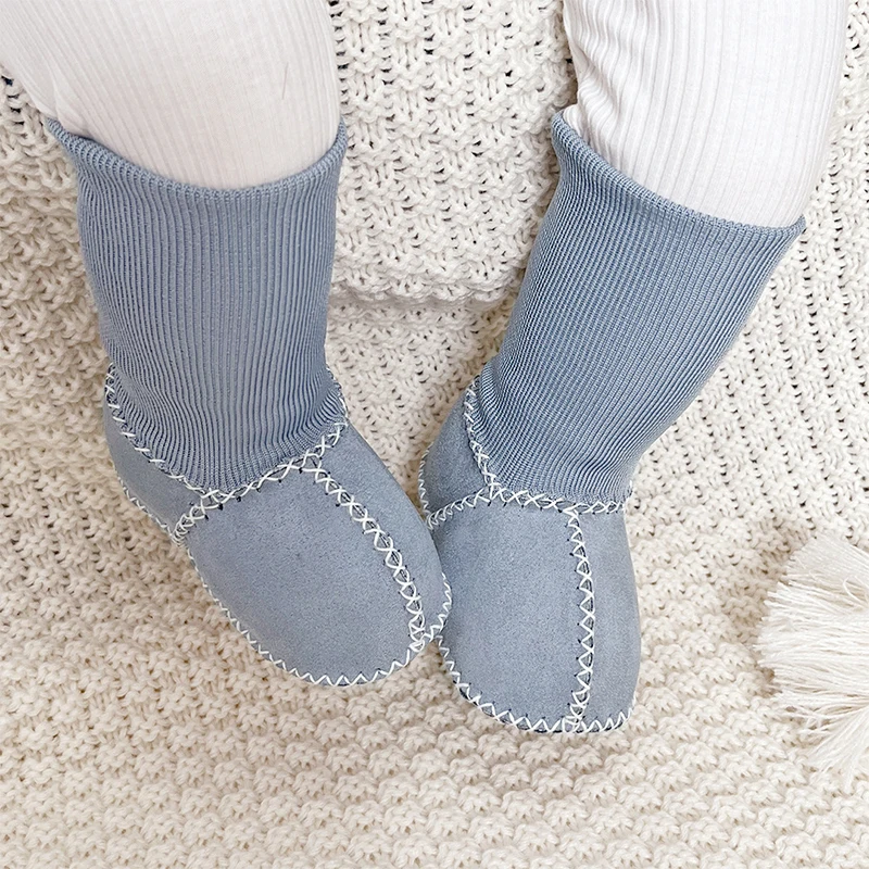 Plus Samt Infant Winter Baby Junge Mädchen Booties Wildleder Weiche Schuhe Erste Wanderer Anti-slip Dicke Warme Neugeborenen Krippe schuhe