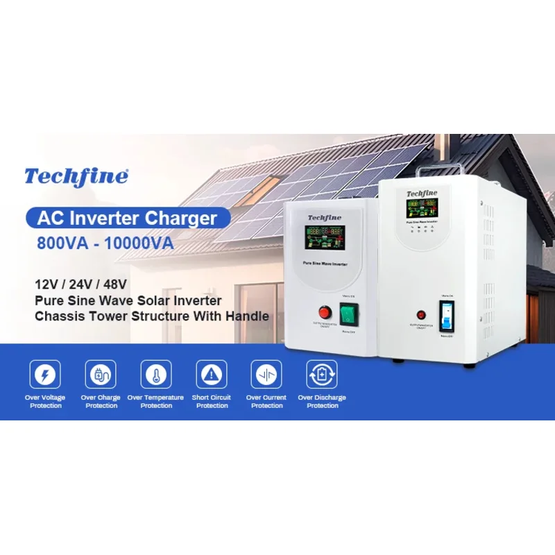 Techfine Solar Inverter Home UPS 24V 1000va 1500va 3kva 800w 1200w  Inverter with Battery Input Ukrania for Home