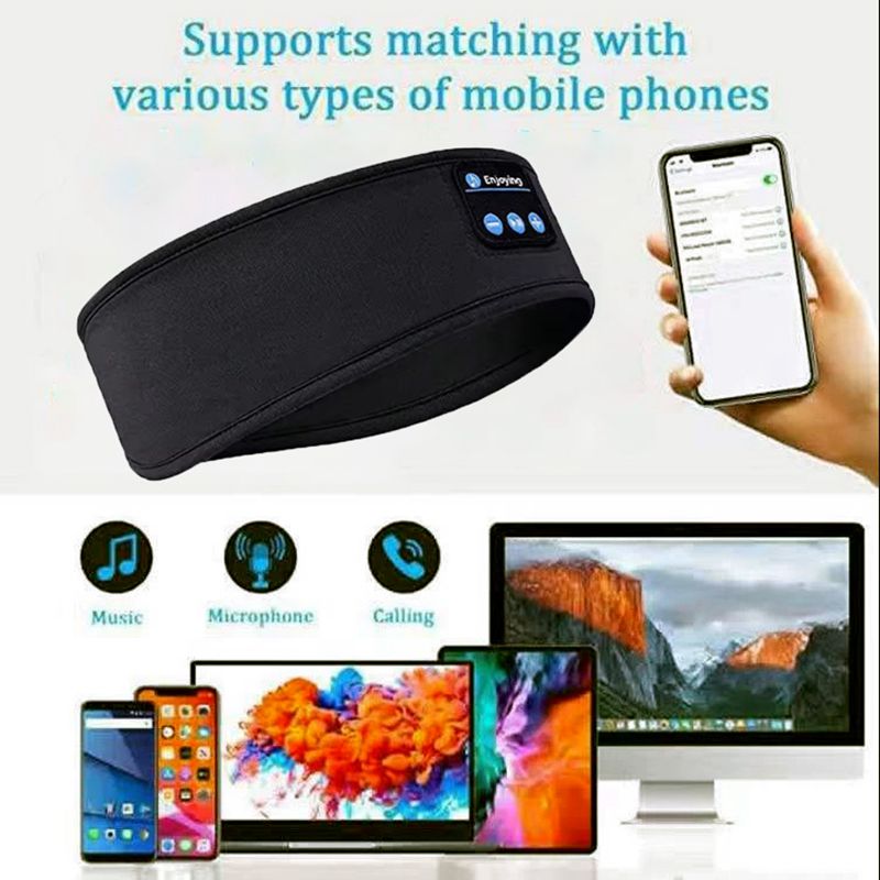 Draadloze Bluetooth Slapen Hoofdband Fone Oortelefoon Sport Zweetband Slaapband Headset Muziek Zacht Elastisch Oogmasker Hoofdtelefoon