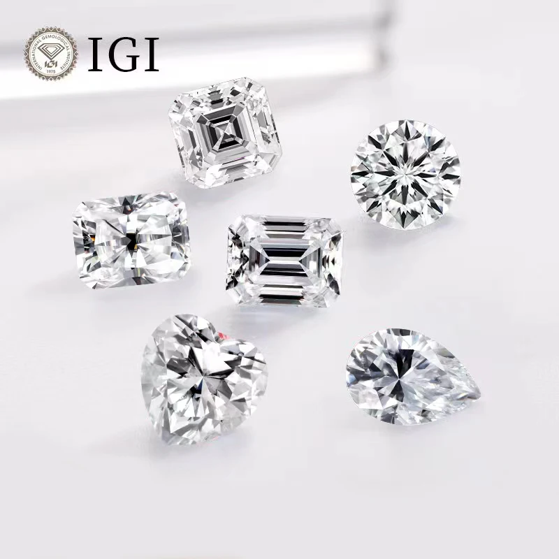 AEAW ปรับแต่งเครื่องประดับหลวม Lab Grown เพชร CVD HPHT IGI เครื่องประดับ 10k14K 18K แหวนสร้อยคอต่างหู 1ct to 10ct DE สี VS-VVS