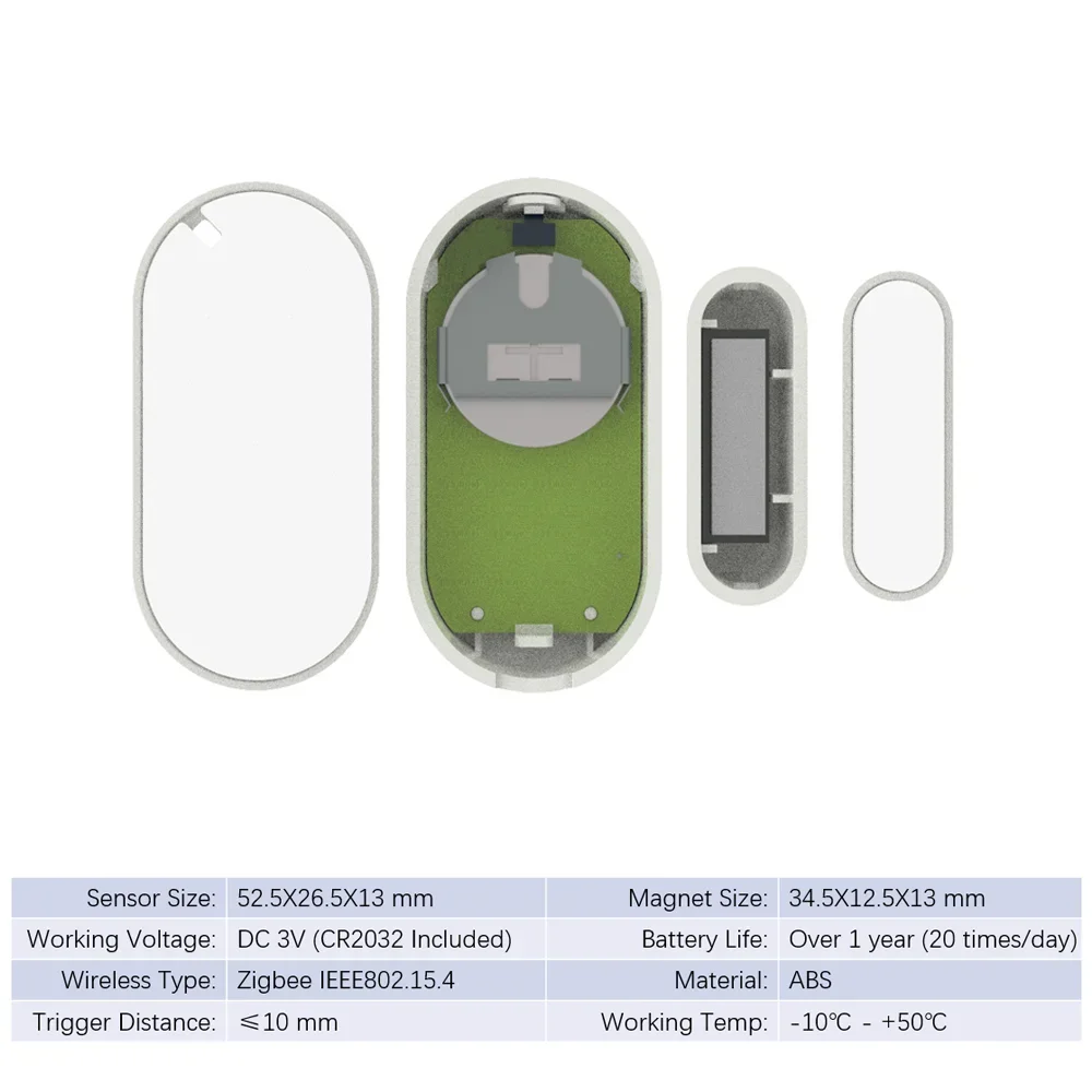 Tuya Zigbee เซ็นเซอร์ประตูหน้าต่างสัญญาณกันขโมย Smart Home Automation ป้องกันความปลอดภัย Smart Life ทํางานร่วมกับ Alexa Google Home