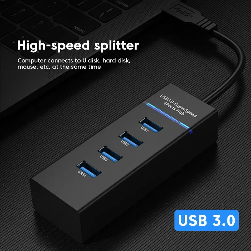 4 porty USB 3.0 Hub USB Hub High Speed USB Splitter Adapter 5Gbps PC Akcesoria komputerowe Multiport Hub 4 porty USB 3.0 2.0