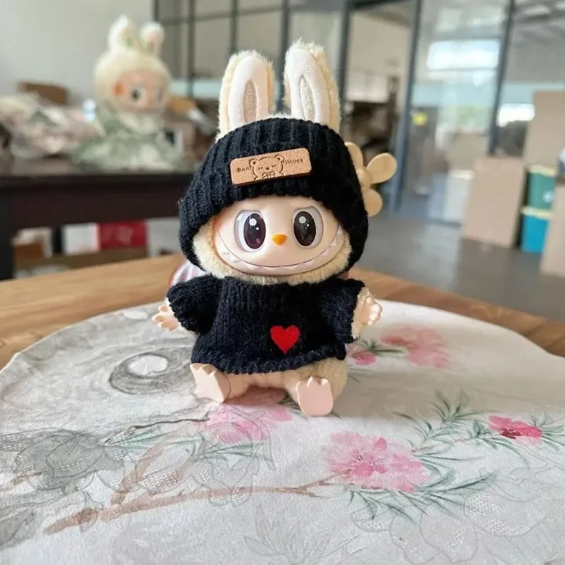 새로운 인형 옷 펜던트 세트, LABUBU 곰 모자 사랑 스웨터 세트, DIY 인형 액세서리, 재미 있고 귀여운 아기 옷, 크리스마스 선물
