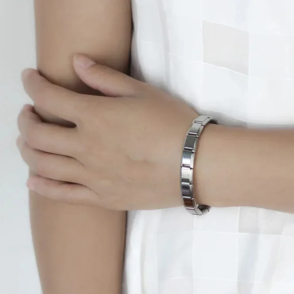 Bracciale quadrato larghezza Hip Hop per donna uomo braccialetto in acciaio color argento punk semplice moda alla moda gioielli quotidiani regalo unico