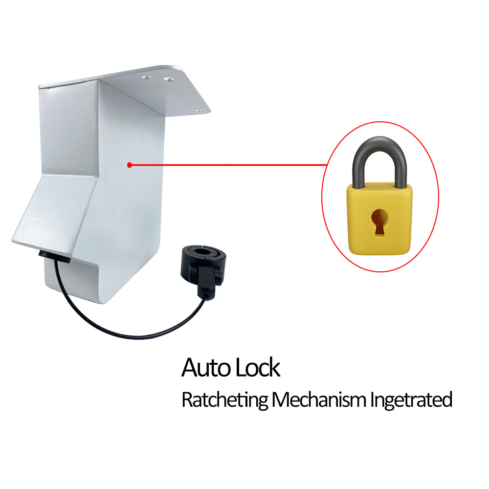 Residential Garage EV Charger Cable Management Retractor Auto Lock Stop 40A 9.6kw 25FT Ceiling Mount EV Charger Cable Retractor