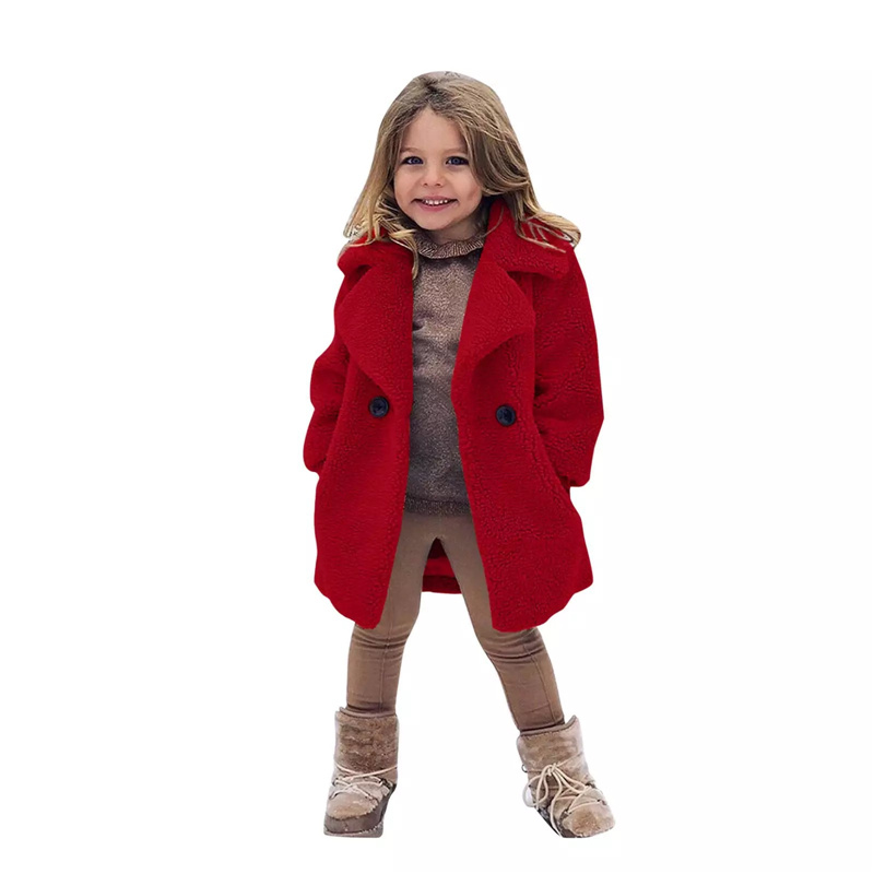 Warme Lammwolle Jacken Für Mädchen Jungen Winter Fleece Oberbekleidung Herbst Kinder Mode Einreiher Mäntel Große Kinder Kleidung