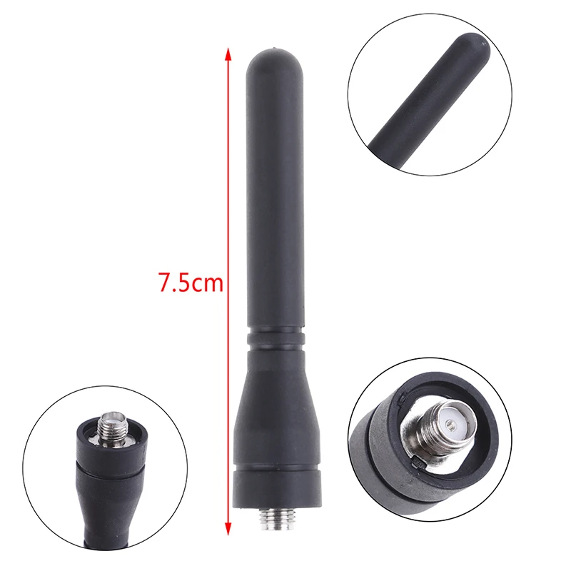 เสาอากาศ SMA-F อ่อนสั้น400-470MHz UHF อะไหล่วิทยุสื่อสาร Baofeng UV5R 888S 7.5cm