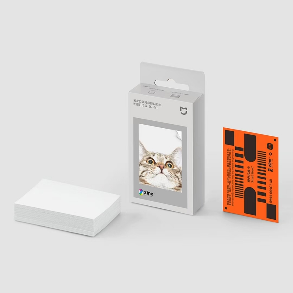 Original Xiaomi ZINK Taschendruckerpapier Selbstklebender Fotodruck 50 Blatt Xiaomi 3-Zoll Mini Pocket Fotodrucker