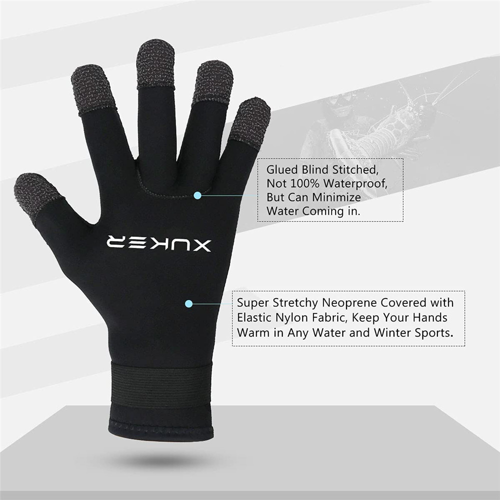 Guantes de buceo de neopreno de 3mm, resistentes a cortes, mantienen el calor para snorkel, remo, surf, kayak, canoa, pesca submarina, deportes acuáticos