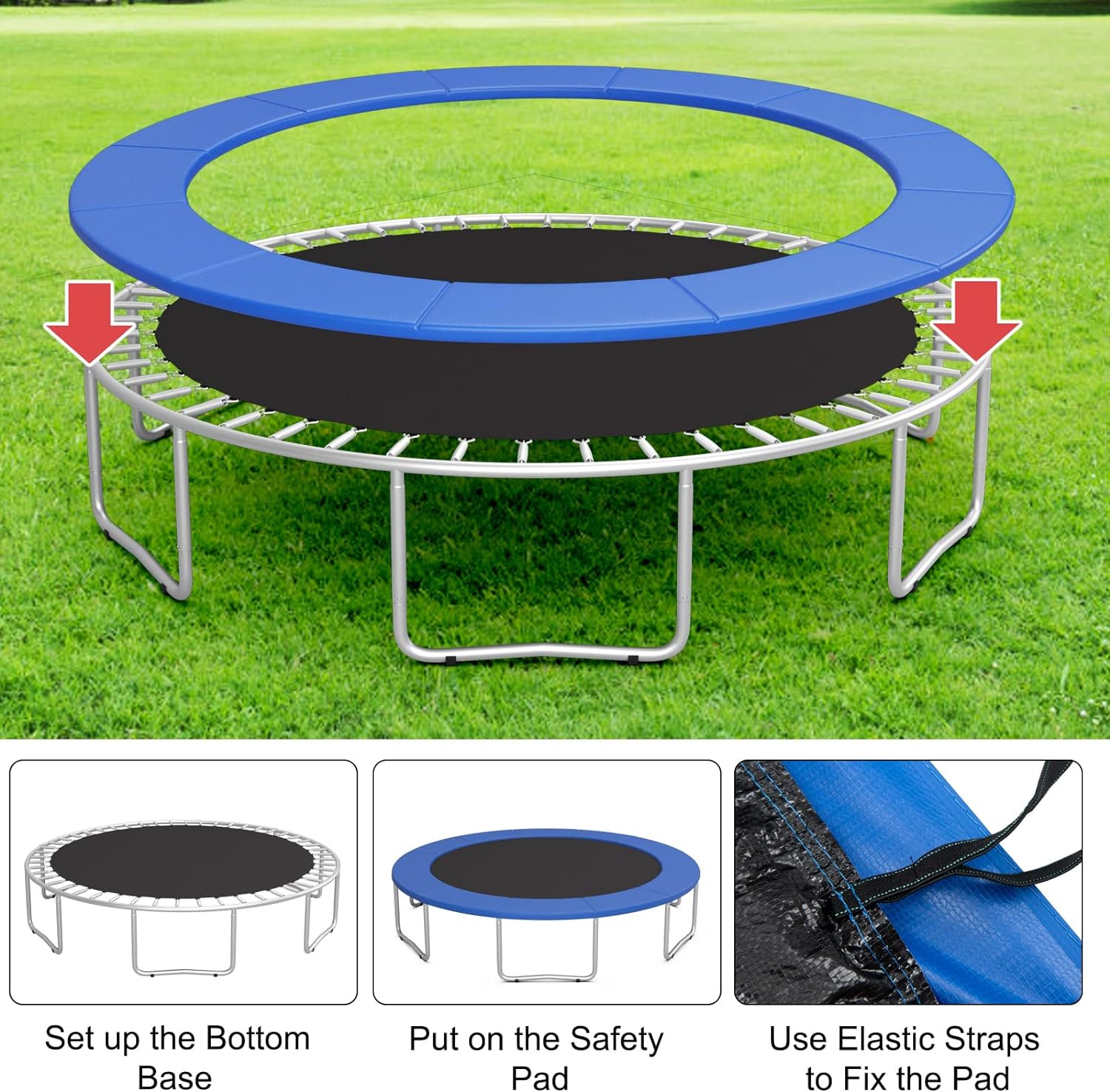 Alfombrilla de seguridad Universal para trampolín, accesorios impermeables para trampolín, cubierta de protección de resorte para 6 pies, 8 pies y 10 pies