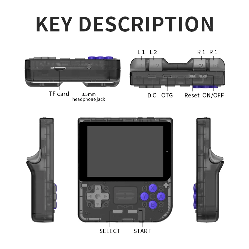 POWKIDDY-V10ポータブルゲームコンソール,3.5インチ,ips oca,フルスクリーン,レトロなopendinglinux,子供向けギフト,新品,480x320