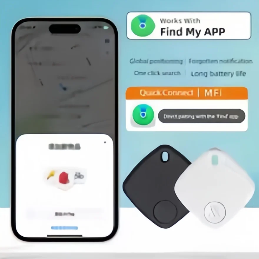 Mini-GPS-Tracker für iOS – Bluetooth-Smart-Tag für Schlüssel/Haustiere/Geldbörse, Anti-Verlust-Gerät mit Echtzeit-Tracking für iPhone iPad