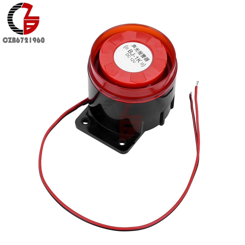 AC 220V DC 24V DC 12V Mini Alarm Siren Audio and Visual Alarm Anti-theft Buzzer High-decibel Security Piezo Buzzer Alarm Horn