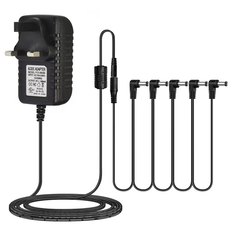 Miwayer-5-way power adapter สําหรับกีตาร์ไฟฟ้า,เหยียบปลั๊กไฟอุปกรณ์เสริม,daisy Pro 9V DC 500mA สายโซ่
